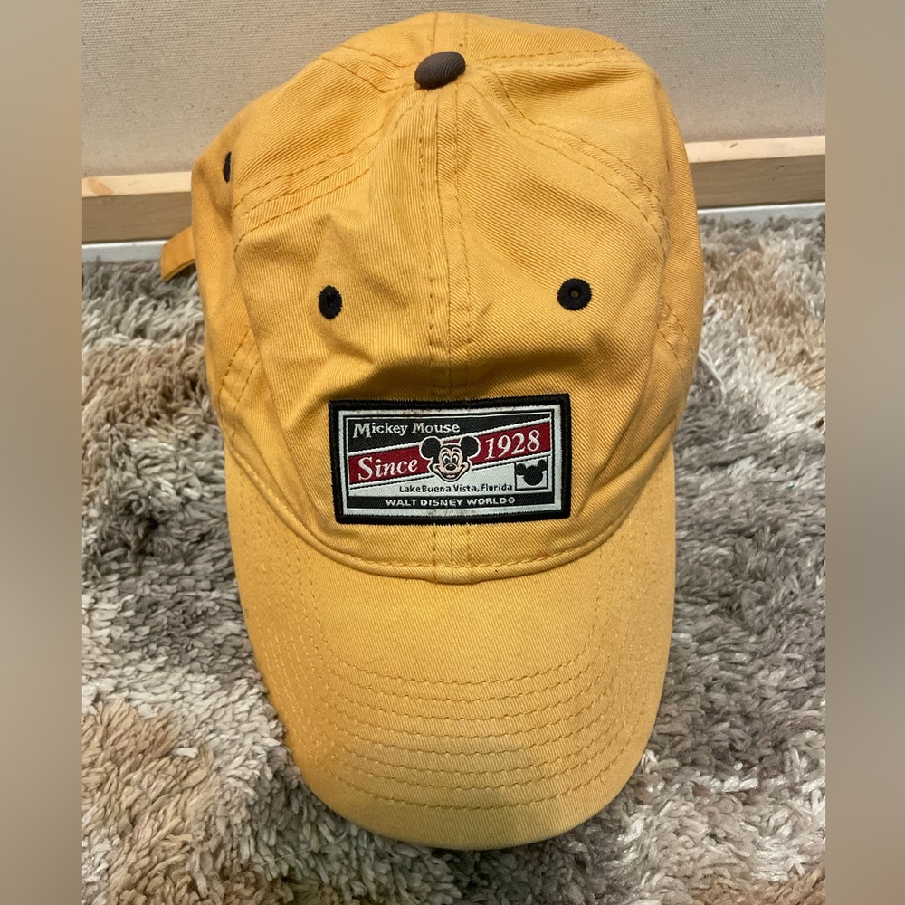 Disney Hat Cap Strap Back Yellow Blue Mickey Mouse Walt Disney World unisex